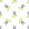 Line Coins on hand - minimal wage icon isolated seamless pattern on white background. Vector
