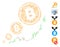 Line Collage Bitcoin Inflation Chart Icon