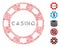 Line Collage Casino Chip Icon
