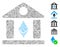 Line Collage Ethereum Bank Building Icon