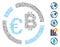 Line Collage Euro Bitcoin Diagram Icon