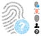 Line Collage Fingerprint Status Icon