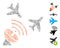 Line Collage Flight Radar Icon