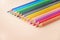 Line of colored pencils, color pencils