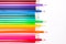 Line of colored pencils white background, a symbol of LGBT