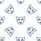 Line Comedy theatrical mask icon isolated seamless pattern on white background. Colorful outline concept. Vector