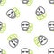 Line Comedy and tragedy theatrical masks icon isolated seamless pattern on white background. Vector
