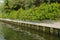 Line of concrete walls for parks to prevent flooding