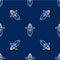 Line Corn icon isolated seamless pattern on blue background. Vector