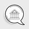 Line Courthouse building icon isolated on grey background. Building bank or museum. Colorful outline concept. Vector