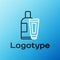 Line Cream or lotion cosmetic tube icon isolated on blue background. Body care products for men. Colorful outline