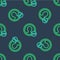 Line Create account screen icon isolated seamless pattern on blue background. Vector