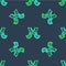 Line Crossed pirate swords icon isolated seamless pattern on blue background. Sabre sign. Vector