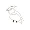 Line cute bird, coloring style isolated on white background