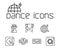 Line dance icons set on white background