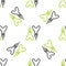 Line Dart arrow icon isolated seamless pattern on white background. Vector