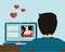 On line dating, chat  illustration