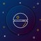 Line Death star icon isolated on blue background. Colorful outline concept. Vector