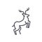 Line deer illustration vector line icon, sign, illustration on background, editable strokes