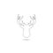 Line deer logo icon with shadow