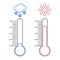 Line design of Thermometer measuring heat and cold