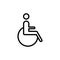 Line disabled handicap icon on white background