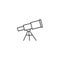 Line discover, telescope icon on white background