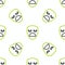 Line Drama theatrical mask icon isolated seamless pattern on white background. Vector