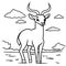 Line drawing of an African impala for coloring