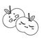 line drawing cartoon apples