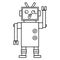 line drawing cartoon crazy robot