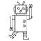 line drawing cartoon crazy robot