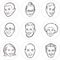 Line drawing of diverse people faces