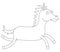 Line drawing of happy unicorn