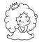 line drawing illustration of a cute kawaii princess girl