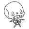 line drawing illustration kawaii cute dead skeleton