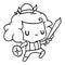 line drawing illustration kawaii cute viking child