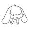 line drawing kawaii cute furry bunny