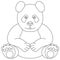 Line drawing. Panda bear symbol. Logo of the panda.
