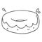 line drawing quirky cartoon iced donut