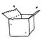 line drawing quirky cartoon open box