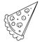 line drawing quirky cartoon slice of pizza