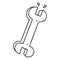 line drawing quirky cartoon spanner