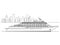 A Line Drawing Of A Ship - Old vintage cruise tourist ship in New York City