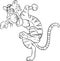 Line drawing tiger be running - Vector illustration