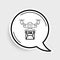 Line Drone delivery concept icon isolated on grey background. Quadrocopter carrying a package. Transportation, logistic