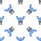 Line Drone delivery concept icon isolated seamless pattern on white background. Quadrocopter carrying a package