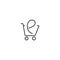 Line e-commerce basket icon on white background