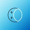 Line Eclipse of the sun icon isolated on blue background. Total sonar eclipse. Colorful outline concept. Vector