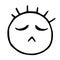 Line emoticons icon, offended emoticon, dissatisfied emoji